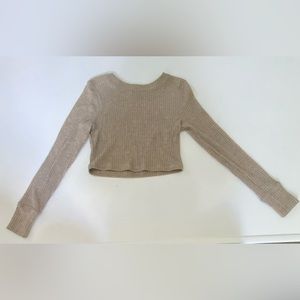 tan cropped long sleeve